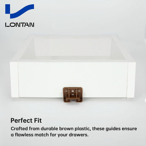 LONTAN 4 Pack Plastic Drawer Slides and Guides Drawer Replacement Part for Center Mount Drawer Slides DGSL01 Plastic Drawer Guides for Dresser...