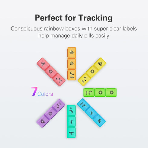 BUG HULL Pill Organizer 3 Times a Day, Large Weekly Medicine Pill Organizer 3X a Day, 7 Day Pill Box Cases Morning Noon Evening for Vitamin, Cod-L...