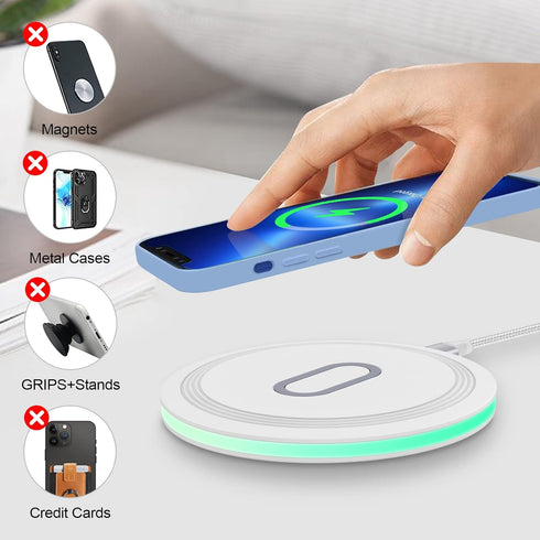 Wireless Fast Charger for Google Pixel 7a 7 Pro 6 Pro 5 4 XL 3 XL 2, 15W Fast Samsung Wireless Phone Charger iPhone Wireless Charging Pad for Sams...