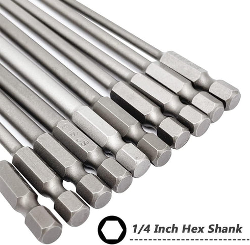 10pcs 100mm Magnetic Flat Slotted Phillips Cross Head Screwdriver Bit Sets 1/4 Inch Hex Shank S2 Steel Screw Driver Drive Drill Bits for Electric ...