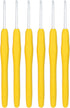 6Pcs 3.5mm Crochet Hooks Ergonomic Soft Grip Rubber Handle Aluminum Hook Knitting Needles US Size E (Size 4) for DIY Yarn Craft,Nice Gift for Wome...
