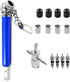 14Pcs Pencil Tire Pressure Gauge Valve Core Tool Kit?Including Tire Gauge Pencil, 4-1 Way Valve Tool, Schrader Valve Cores, Aluminum Valve Caps an...