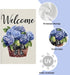 Floral Garden Flag 12x18 Inch, Blue Hydrangea Fower Garden Flag Small Vertical Double Sided Welcome Yard Flag Decorative Flag for Outside...