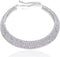 Kucheed Rhinestone Choker Necklaces,4 Row Silver Diamond Necklace,Sparkly Crystal Tennis Necklace Chain Jewerly,Fashion Bridesmaid Bridal Wedding ...