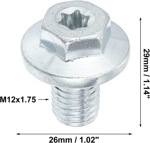 X AUTOHAUX 4 Pcs M12x1.75 Steel Engine Oil Drain Plug Screw for Chevrolet Silverado 1500 2500 3500 HD Malibu S10 Monte Carlo Silver Tone...