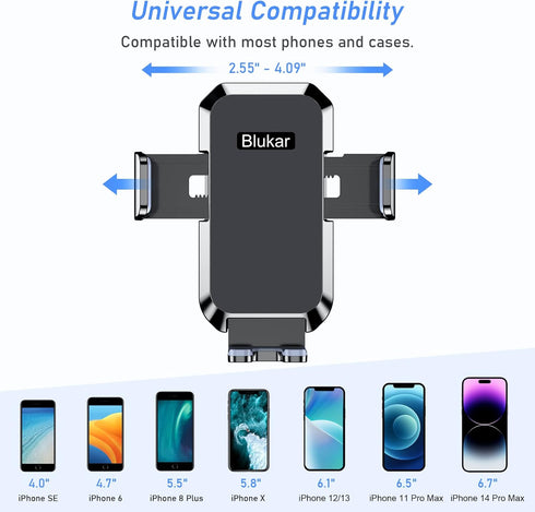 Car Phone Holder Mount, Super Stable Air Vent Cell Phone Car Mount with 2024 Newest Metal Hook Clip, 360° Rotation,One Button Release for iPhone, ...
