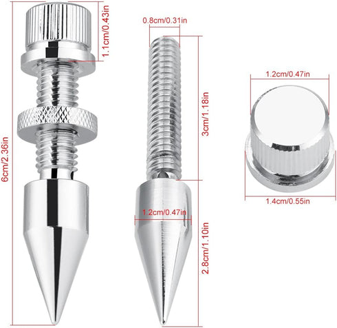 4 Pcs Chrome-Plated Copper Speaker Spike Set, Subwoofer CD Audio Amplifier HiFi Speaker Turntable Isolation Stand Cone Feet + Base Pad Shockproof ...