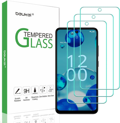 beukei (3 Pack) Designed for HMD Vibe Screen Protector Tempered Glass, Anti Scratch, Bubble Free...