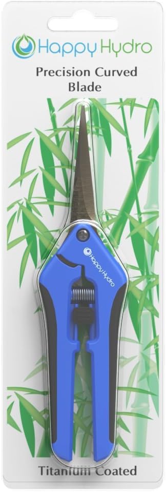 Happy Hydro - Trimming Scissors - Curved Tip - Titanium Coated Blades with Spring-Loaded Comfort Grip Handles - 2 Pack...