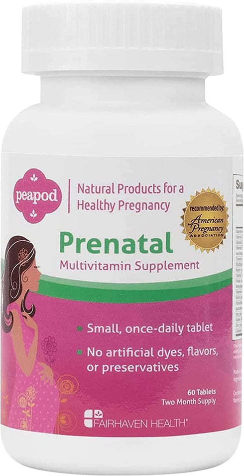 Fairhaven Health Peapod Prenatal Multivitamin - 1 Per Day, Light Vanilla Flavor - Pregnancy Must Haves for Women and Baby Health - Includes Iron, ...