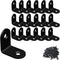 Corner Brace, L Bracket, Corner Bracket,Stainless Steel Brackets,Small Angle Brackets, Metal Iron Braces Brackets for Wood (Black_1x1x0.6inch_20pc...
