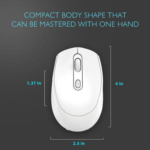 ONE-UP Wireless Mouse, 2.4G Silent Mouse, Computer Mouse with USB Nano Receiver for Laptop, Chromebook, PC, Mac, Windows and School Work (White)...