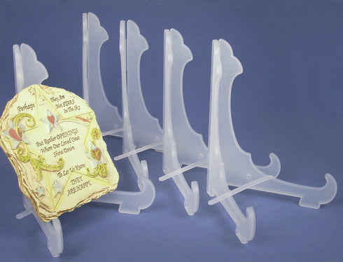 Clear Frosted 7"H Easels with Locking Bar for Display Home Office Wedding Art Fairs Stores - Pack of 5...