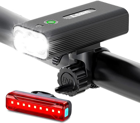 1200 Lumens Bike Lights Front and Back,3 LED USB Rechargeable Bicycle Light,Super Bright Bike Lights for Night Riding,Bike Headlight with Power Ba...
