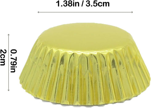 Mini Gold Foil Cupcake Liners Muffin Baking Cups for Party and More, 300-Count...