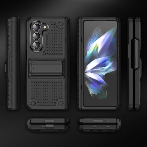 for Samsung Galaxy Z Fold 5 Case, Shockproof 2 in 1 Silicone Rubber with Hard PC Rugged Full Body Protection Phone Cover for Samsung Galaxy Z Fold...