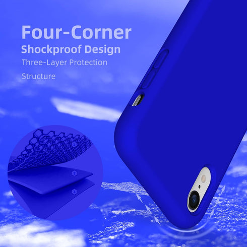 K TOMOTO Compatible with iPhone XR Case, Drop Protection Liquid Silicone Gel Rubber Full Body Bumper Cover with Soft Microfiber Shockproof Phone C...