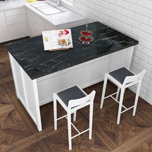 Yancorp Black Wallpaper Black Peel and Stick Wallpaper Marble Counter Top Stick on Wallpaper Backsplash Self Adhesive Wallpaper (Black Stripes, 11...