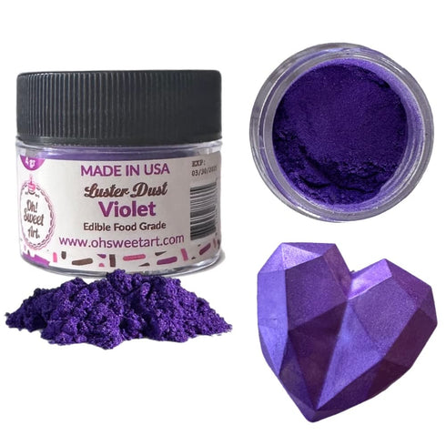 Oh! Sweet Art - 100% EDIBLE VIOLET LUSTER DUST (4 grams container)...