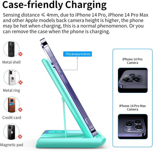 Wireless Charger, 3 in 1 Wireless Charging Station for Apple iPhone/iWatch/Airpods,iPhone 15,14,13,12,11 Series/Pro/Pro Max/XS Max/XR/XS/X/8/Plus,...