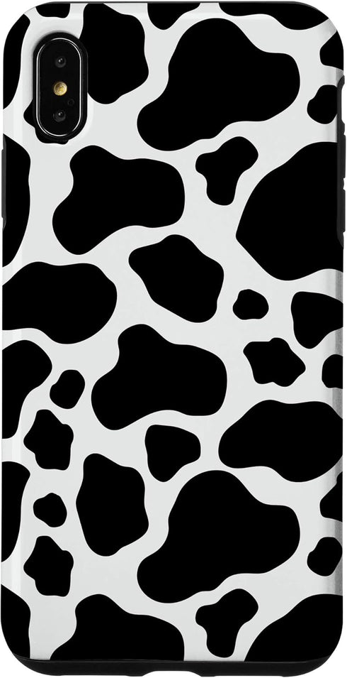 iPhone XS Max Case, Fun Black and White Cow Phone Case - Cow Print Phone Case...