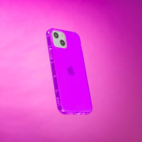 SteepLab Neon Highlighter Case for iPhone, The Grippy Jelly Case w/Protective Air Pockets (Saturated Vivid Purple, iPhone 13)...
