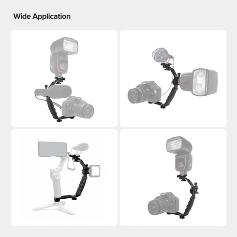 LimoStudio Camera Bracket Mount Heavy Duty Photography Video L-Bracket with Standard Flash Shoe Mounts, AGG1179...