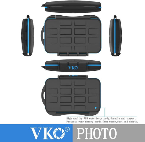 VKO SD SDHC SDXC Micro SD TF Memory Card Case Holder Organizer Carrying Box Keeper,Shockproof Storage Protector Cover for Computer Camera Media 12...