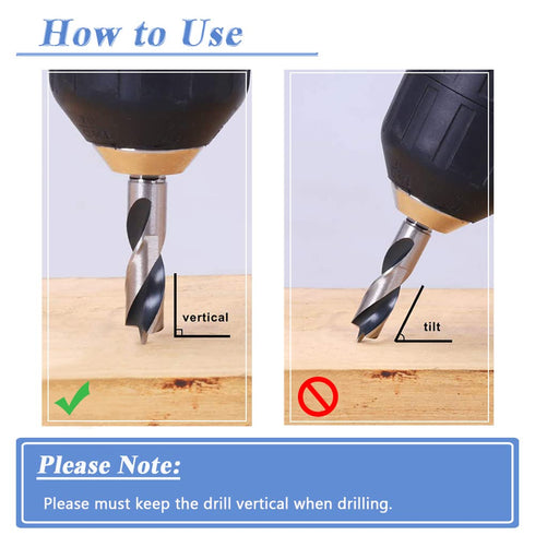 Mesee 6Pcs Brad Point Stubby Drill Bits Set, HSS 4241 Steel with 1/4" Quick Change Hex Shank, Spiral Twist Bit for Metal/Aluminum Iron/Sheet Coppe...