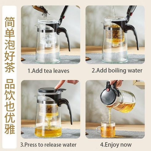 500ML Glass Teapot with Detachable Infuser Filter Teapot for Loose Leaf Tea...