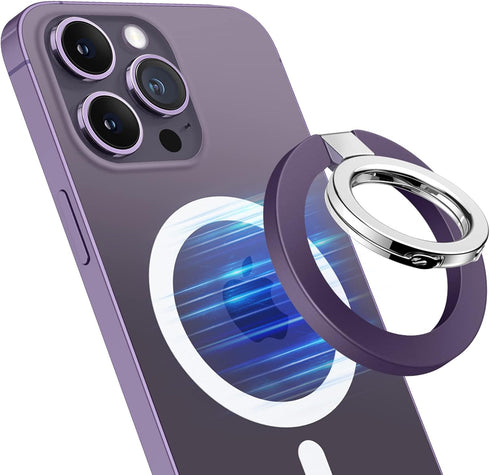 GVIEWIN Magnetic Phone Ring Holder, Compatible with MagSafe Phone Grip with Adjustable Stand, Magnet Phone Ring Kickstand for iPhone 15 Pro Max/Pl...