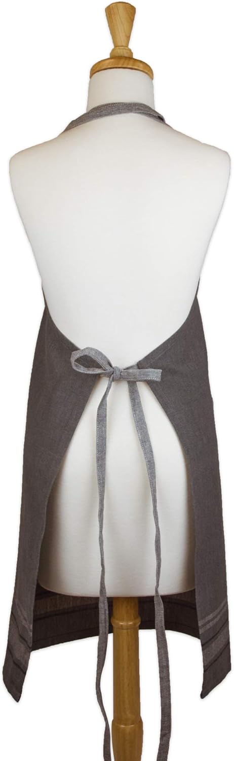 DII French Stripe, Kitchen Collection, Chef Apron, Chambray Gray...