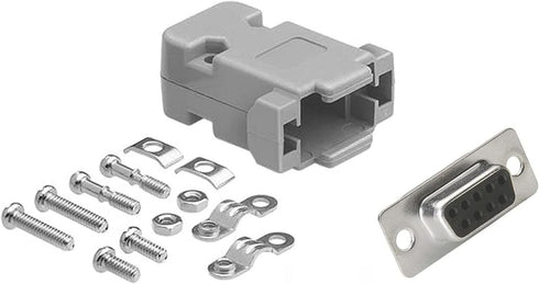 CompuCablePlusUSA.com Best DB9 Female Solder Cup Connector Plastic Hood DIY kit Includes DB9 Connector, Plastic Hood, and Screws. A DB9 Female Sol...