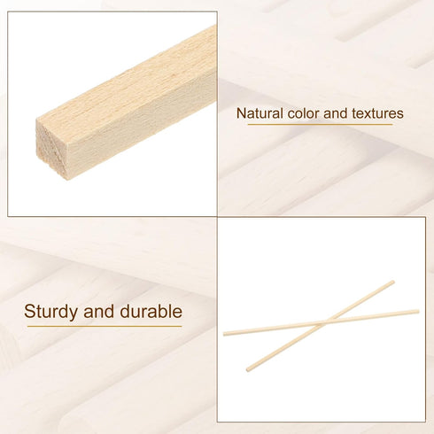 PATIKIL 3/16 Inch Dowel Rods Wood Sticks, 40 Pcs 12 Inch Long Square Wooden Dowels Unfinished Hardwood Sticks for Craft DIY Supplies...