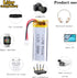 3.7V Lipo Battery 380mAh Rechargeable Lithium ion Polymer Battery 501646 Lithium Polymer ion Battery with JST Connector...