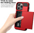 Vofolen Case Compatible with iPhone 15 Pro with Card Holder, Dual Layer Shockproof Wallet Phone Case Hidden Card Slot Sliding Protective Hard Shel...