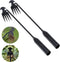 Garden Weed Pulling Tool Uprooting Weeding Tool, 4 Teeth Weed Puller Tool Manganese Steel Garden Weeder Tool for Vegetable Gardening Planting (Bla...
