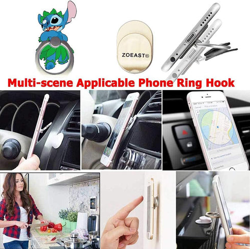 ZOEAST(TM) 3 Pack Green Hula Island Phone Ring Grip Universal 360° Adjustable Holder Car Desk Hook Stand Stent Mount Kickstand Compatible with iPh...
