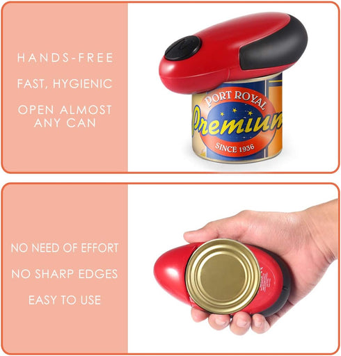 Electric Can Opener, Restaurant Can Opener with One-Key Automatic Opening, Smooth Edge Battery Powered Can Openers for Chef's, Arthritis, Weak Han...