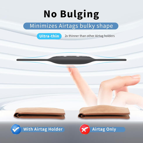 Wallet Holders for Apple AirTag, Flexible Ultra Slim Wallet Card Holder, All-Around Protective AirTag Wallet Holder Card GPS Cases for Purse, Hand...