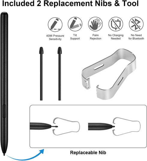 EMR Pen for Remarkable 2 Pen with 2 Nibs Replacement Set- Digital EMR Stylus Pens,4096 Pressure Level,Palm Rejection Compatible with reMarkable 2 ...