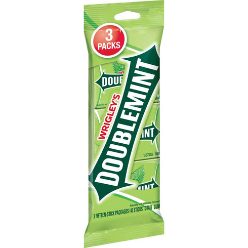 WRIGLEY'S Doublemint Chewing Gum Bulk Pack, 15 Stick Count (Pack of 3) - Gum Packs...