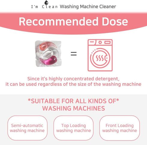 7x Concentrated Washing Machine Cleaner Pods, 12 Pods, Fresh Powder Scent, Suitable for Both Top Load and Front Load Washers, Recommended One Pod ...