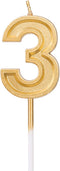 Luter Gold Glitter Happy Birthday Cake Candles Number Candles Number 3 Birthday Candle Cake Topper Decoration for Party Kids Adults...