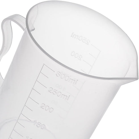uxcell Measuring Cup 300ml PP Plastic Graduated Beaker Transparent with Handle for Lab Kitchen liquids 3pcs...