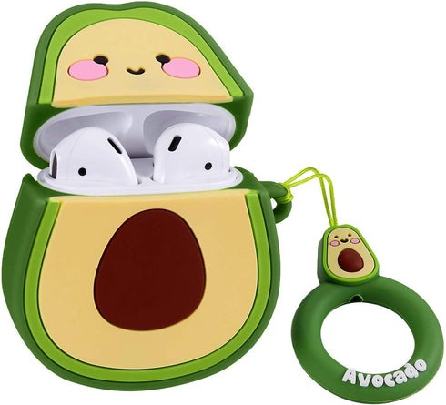 Coralogo Compatible with Airpods 1/2 Cute Case,Cartoon Character Silicone Fruit Airpod Designer Skin Kawaii Funny Fun Cool Keychain Design Cover K...