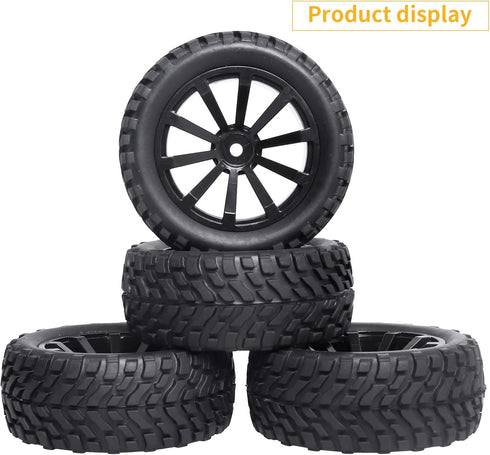 4Pcs 12mm Hex RC Wheels Tires Height 2.99 inch (76mm) for 1/10 On Road and 1/14 1/16 1/18 Scale Models Cars Truck Buggy with Foam Inserts...