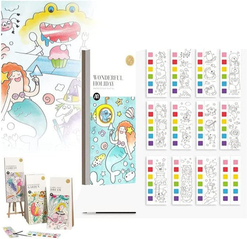 Watercolor Painting Books for Beginners, Wonderful Holiday Style Kids Student DIY Toy Art Supplies, Hours of Painting Fun for Children, Great to K...