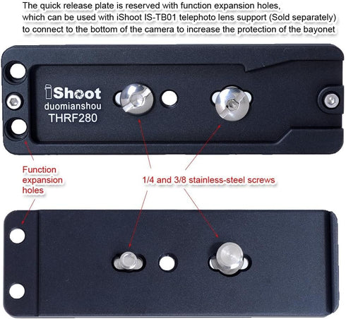 iShoot Arca-Swiss Fit Camera Quick Release Plate Compatible with Canon RF 200-800mm F6.3-9 IS USM Tripod Mount Ring Lens Collar Support Bracket, U...