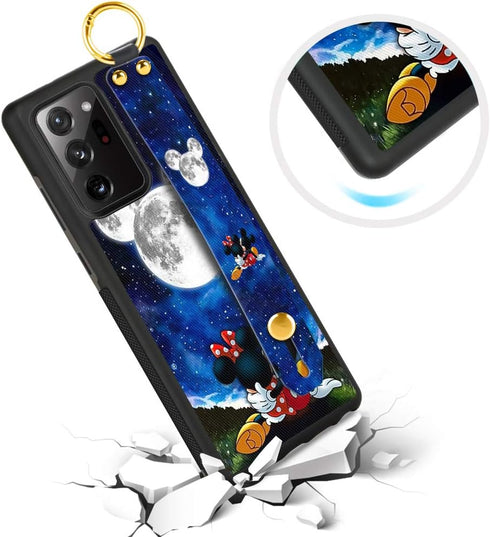 Cartoon Case for Samsung Galaxy Note 20 Ultra Case 6.9 Inch Cute Moon Blue Cartoon Character Design with Lanyard Wrist Strap Band Holder Shockproo...